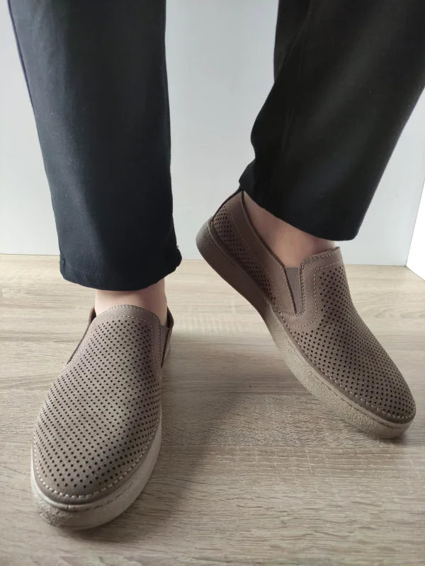 PANTOFI PERFORATI BARBATI GORETTI B69-320 BEJ - imagine 5