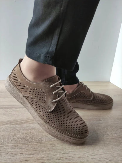 PANTOFI PERFORATI BARBATI GORETTI B69-321 BEJ