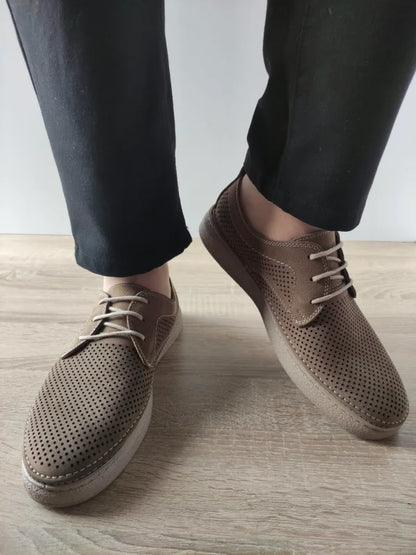 PANTOFI PERFORATI BARBATI GORETTI B69-321 BEJ