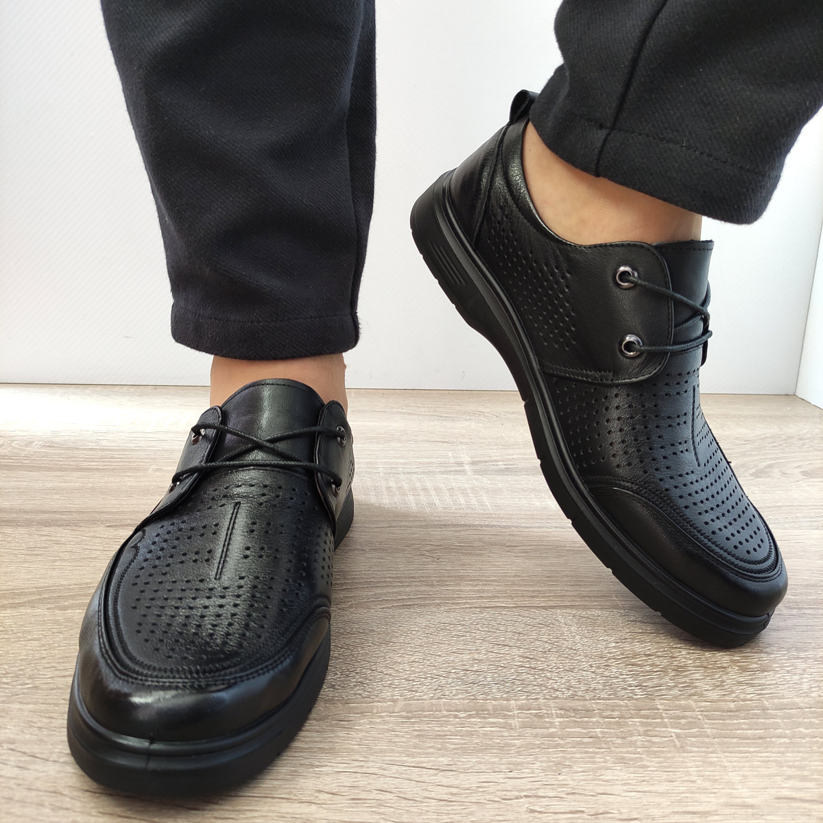 PANTOFI PERFORATI BARBATI MELS 883-L17 NEGRI - imagine 3