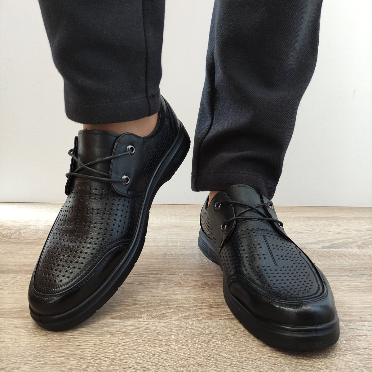 PANTOFI PERFORATI BARBATI MELS 883-L17 NEGRI - imagine 4