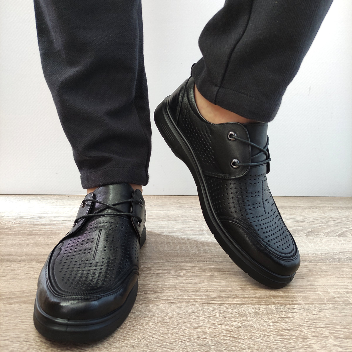 PANTOFI PERFORATI BARBATI MELS 883-L17 NEGRI - imagine 5