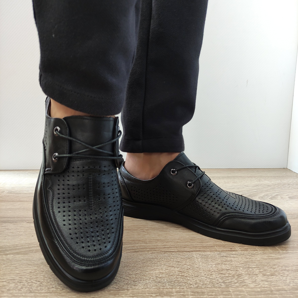 PANTOFI PERFORATI BARBATI MELS 883-L17 NEGRI - imagine 6