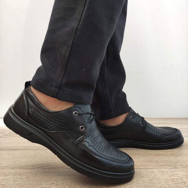 PANTOFI PERFORATI BARBATI MELS 883-L17 NEGRI - imagine 2