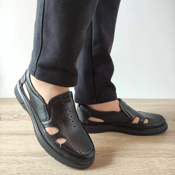 PANTOFI PERFORATI BARBATI MELS 883L99 NEGRI.jpg - imagine 3