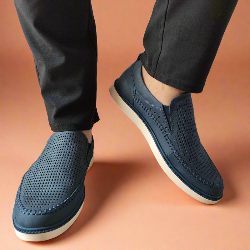 PANTOFI PERFORATI BARBATI MELS Z1248703-5 BLEUMARIN - imagine 3