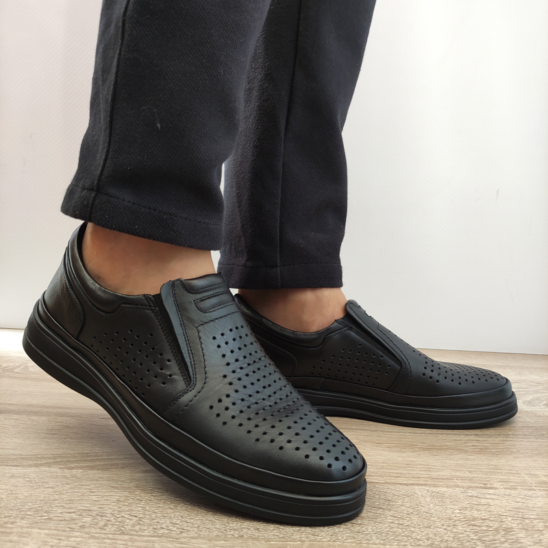 PANTOFI PERFORATI BARBATI NICOLIS 207637 NEGRI - imagine 2