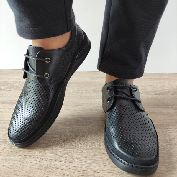 PANTOFI PERFORATI BARBATI OTTER 64000A 01-N NEGRI - imagine 4