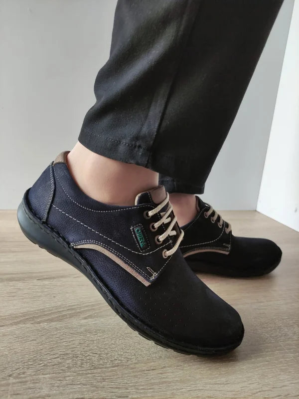 PANTOFI CASUAL PERFORATI BARBATI OTTER 9553 42-2 DARK NAVY - imagine 5