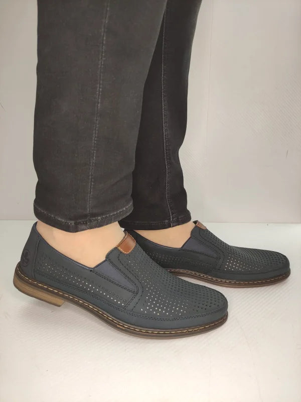 PANTOFI PERFORATI BARBATI RIEKER 13459-14 BLEUMARIN - imagine 2