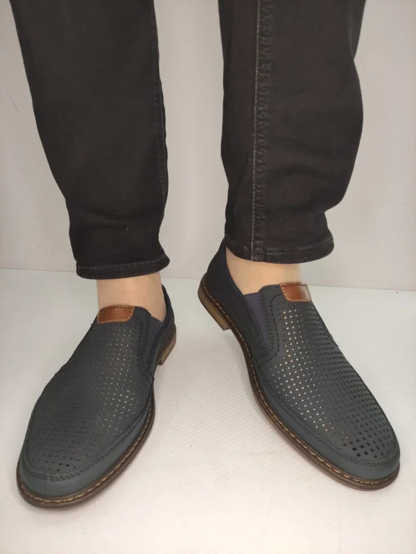 PANTOFI PERFORATI BARBATI RIEKER 13459-14 BLEUMARIN - imagine 3