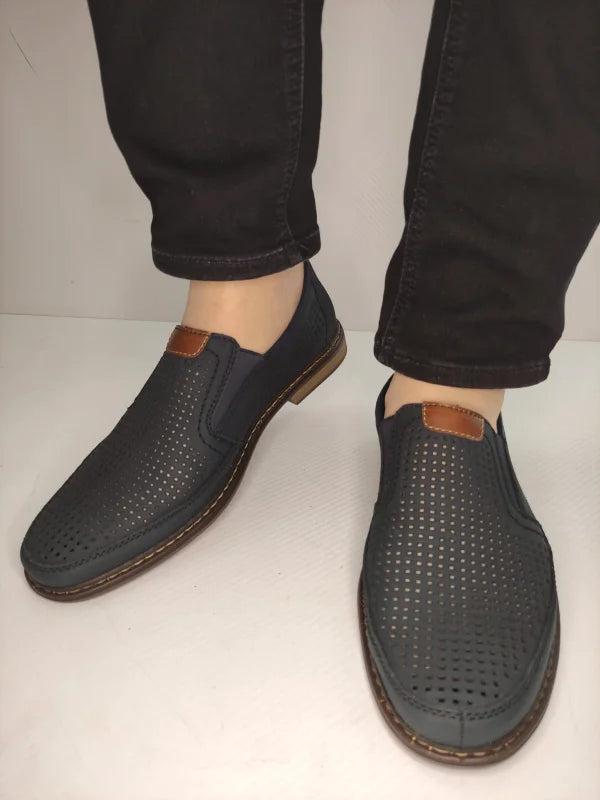 PANTOFI PERFORATI BARBATI RIEKER 13459-14 BLEUMARIN - imagine 4