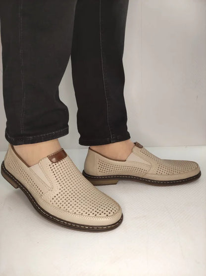 PANTOFI PERFORATI BARBATI RIEKER 13459-60 BEJ
