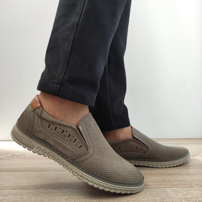 PANTOFI PERFORATI CASUAL BARBATI MELS F15431-5 KHAKI