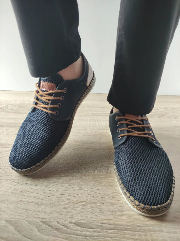 PANTOFI CASUAL PERFORATI BARBATI RIEKER B5249-14 BLEUMARIN - imagine 5