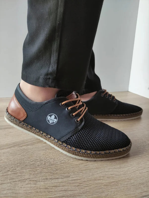PANTOFI CASUAL PERFORATI BARBATI RIEKER B5249-14 BLEUMARIN - imagine 2