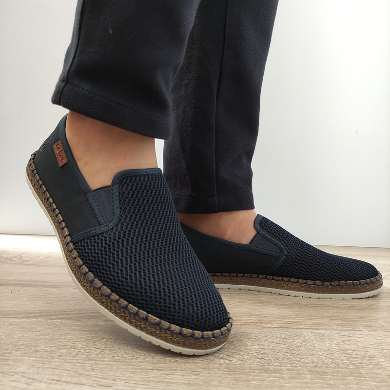 PANTOFI PERFORATI CASUAL BARBATI RIEKER B5265-14 BLEUMARIN - imagine 5