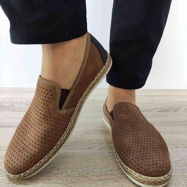 PANTOFI PERFORATI CASUAL BARBATI RIEKER B5278-24 MARO - imagine 4
