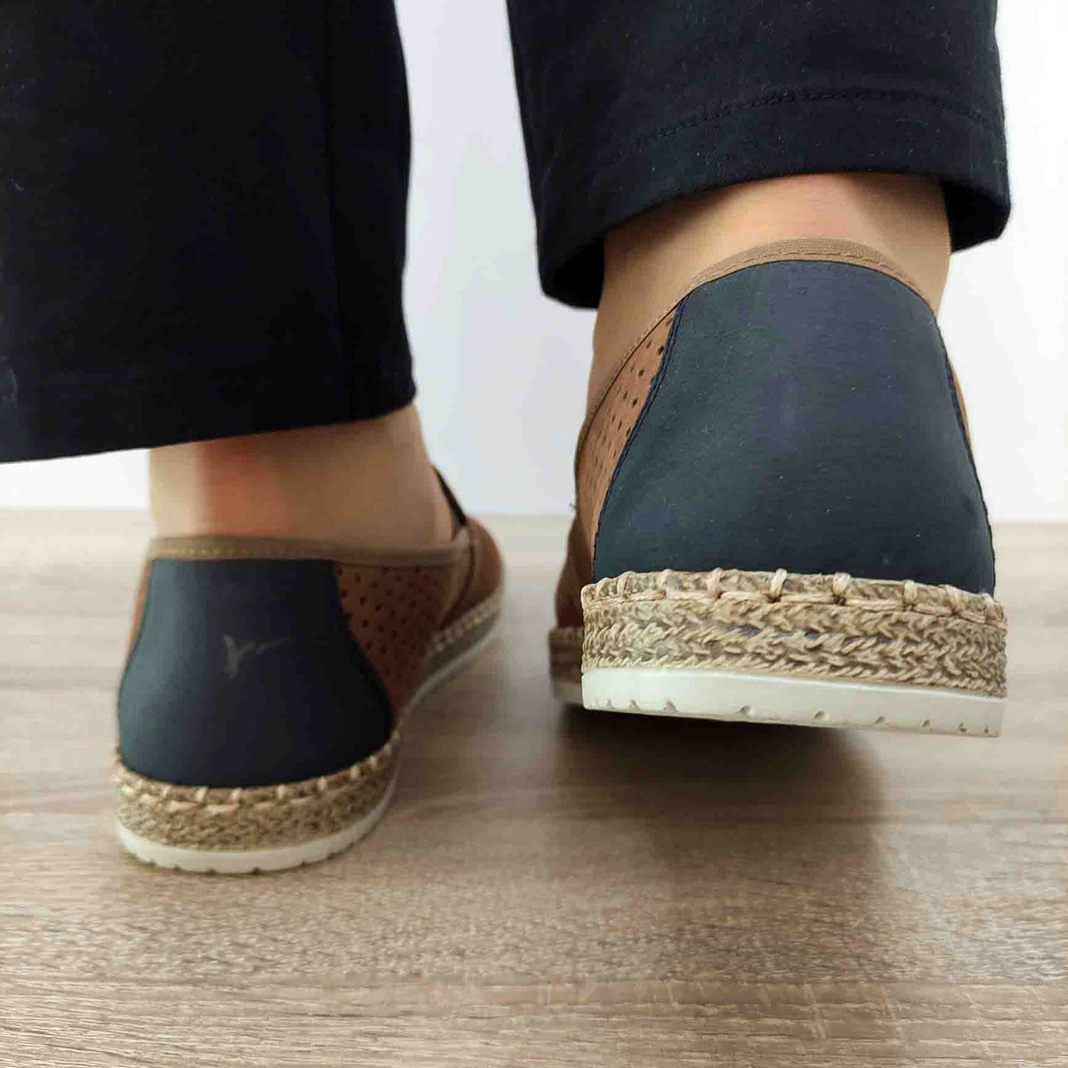 PANTOFI PERFORATI CASUAL BARBATI RIEKER B5278-24 MARO - imagine 6