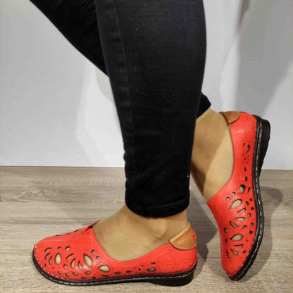 PANTOFI PERFORATI CASUAL DAMA ANNA VIOTTI 2104-1 ROSII