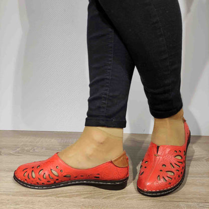 PANTOFI PERFORATI CASUAL DAMA ANNA VIOTTI 2104-1 ROSII