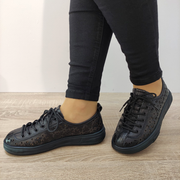 PANTOFI PERFORATI CASUAL DAMA FORMAZIONE 98088 NEGRI - imagine 4
