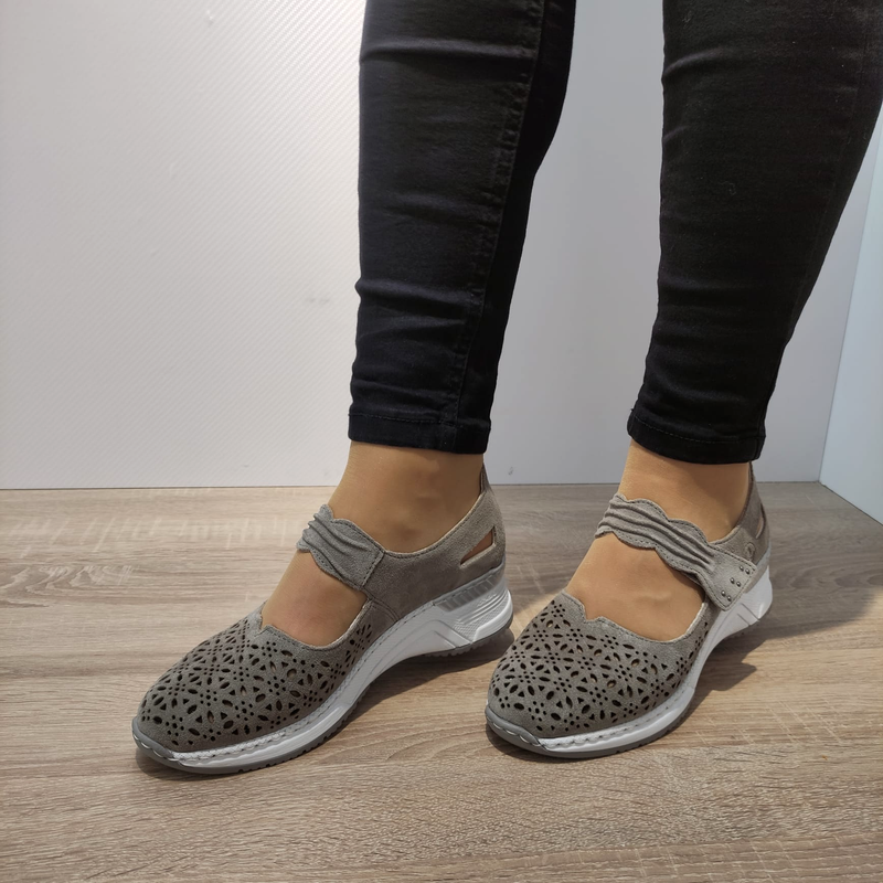 PANTOFI PERFORATI CASUAL DAMA RIEKER N4367-42 - imagine 5