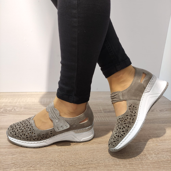 PANTOFI PERFORATI CASUAL DAMA RIEKER N4367-42 - imagine 4