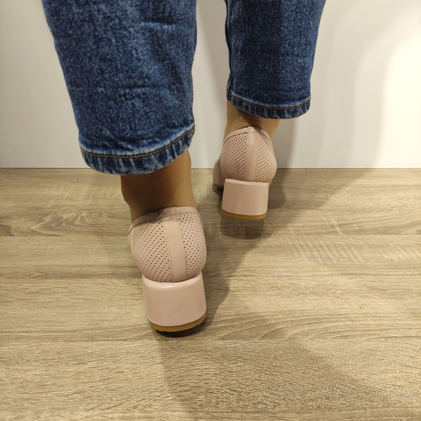 PANTOFI PERFORATI DAMA AGA 1237.2593 ROZ NATURAL - imagine 4