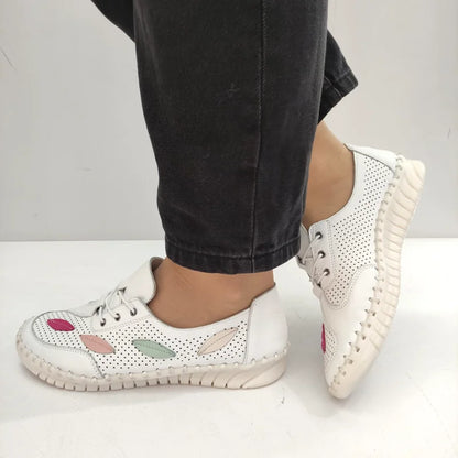 PANTOFI PERFORATI DAMA BIO FLEX ST-622 ALBI