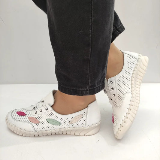 PANTOFI PERFORATI DAMA BIO FLEX ST-622 ALBI