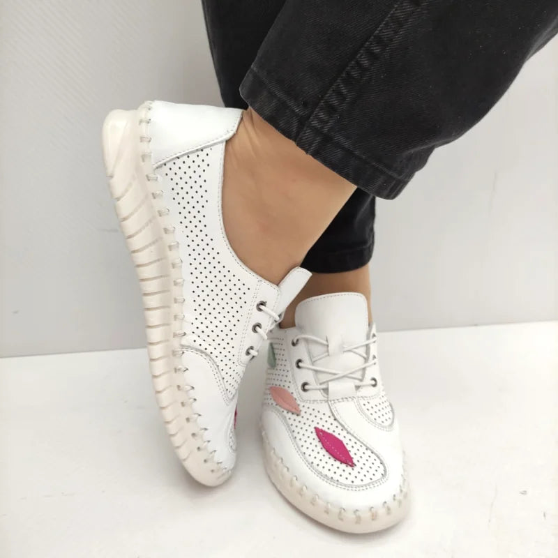 PANTOFI PERFORATI DAMA BIO FLEX ST-622 ALBI