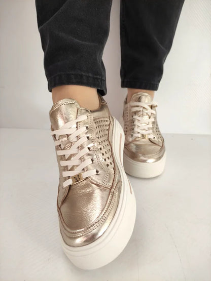 PANTOFI PERFORATI DAMA CAPRICE 23719-44 PLATIN METAL