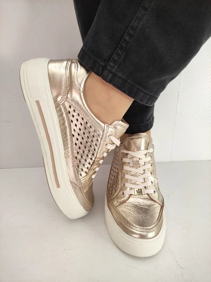 PANTOFI PERFORATI DAMA CAPRICE 23719-44 PLATIN METAL