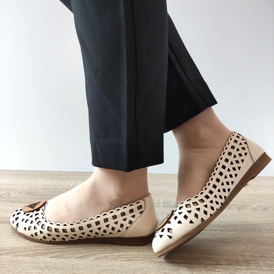 PANTOFI PERFORATI DAMA CASPIAN 103 BEJ