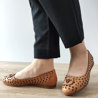 PANTOFI PERFORATI DAMA CASPIAN 103 CAMEL