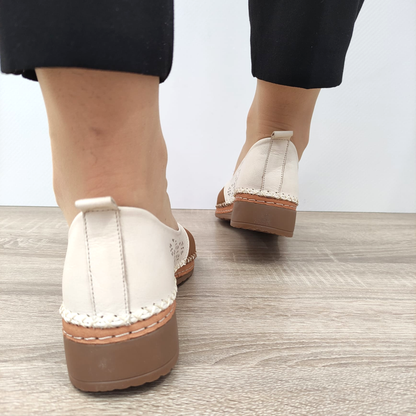 PANTOFI PERFORATI DAMA DOGATI 04139-1 BEJ + MARO STRETCH