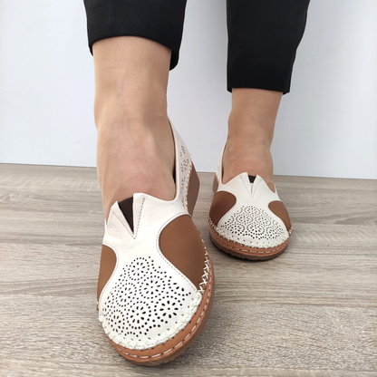 PANTOFI PERFORATI DAMA DOGATI 04139-1 BEJ + MARO STRETCH