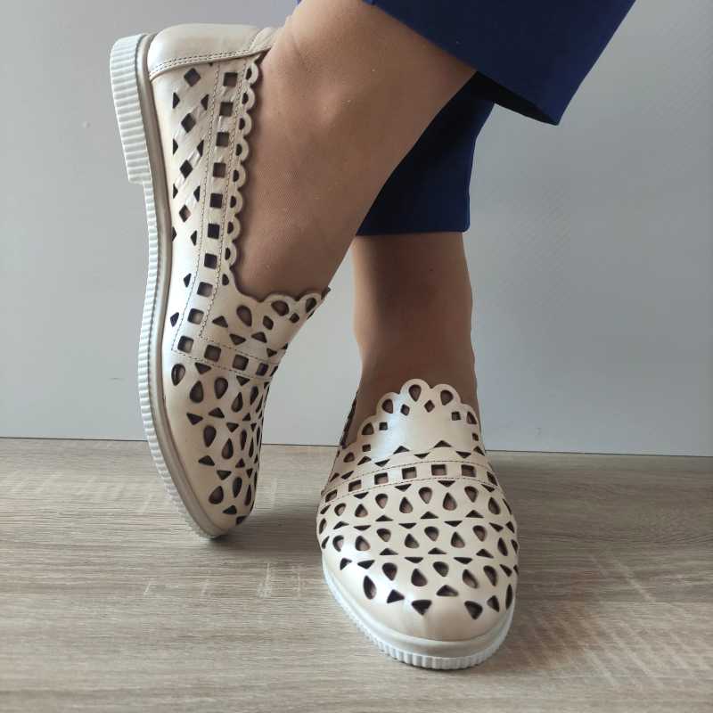 PANTOFI PERFORATI DAMA DOGATI 106 BEJ SIDEF