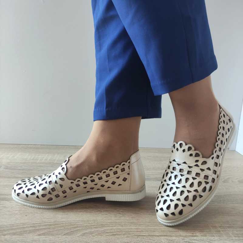 PANTOFI PERFORATI DAMA DOGATI 106 BEJ SIDEF