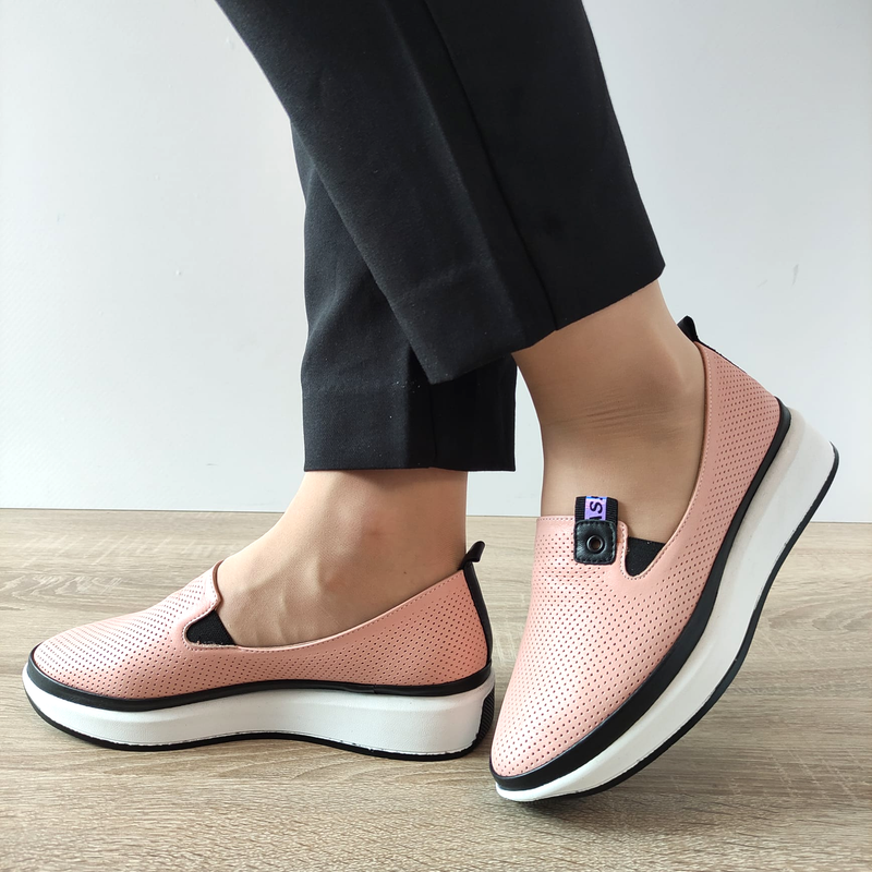 PANTOFI PERFORATI DAMA DOGATI 444 ROZ - imagine 3