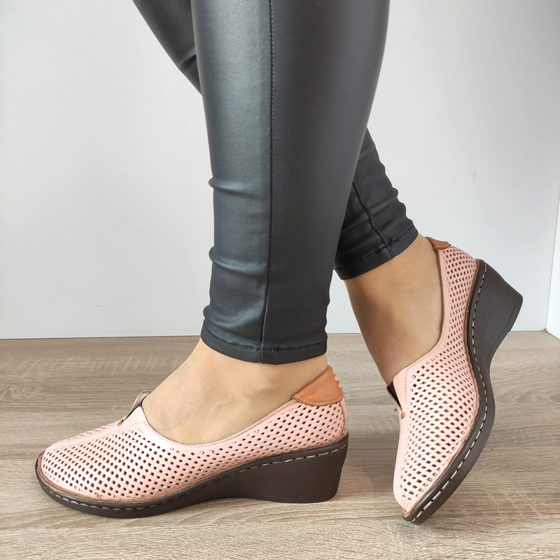 PANTOFI CASUAL PERFORATI DAMA DOGATI 5104-PB211 ROZ - imagine 5