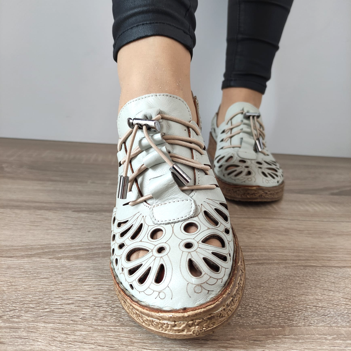 PANTOFI CASUAL PERFORATI DAMA DOGATI 7154-1 GRI - imagine 6