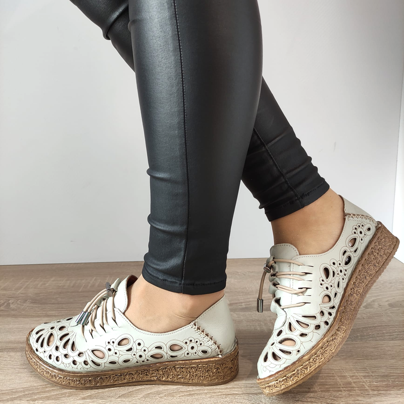 PANTOFI CASUAL PERFORATI DAMA DOGATI 7154-1 GRI - imagine 2