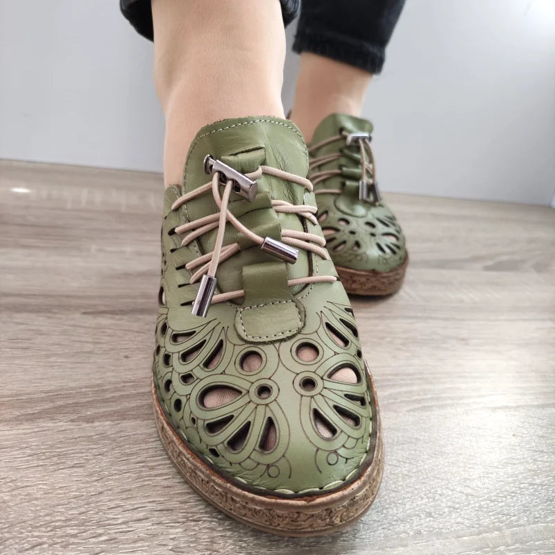 PANTOFI PERFORATI DAMA DOGATI 7154-1 OLIVE - imagine 5