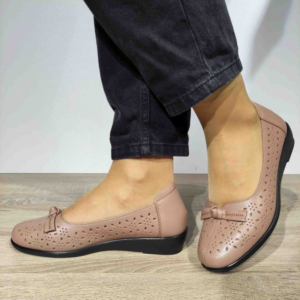 PANTOFI CASUAL PERFORATI DAMA FORMAZIONE 2551913 CREM - imagine 3