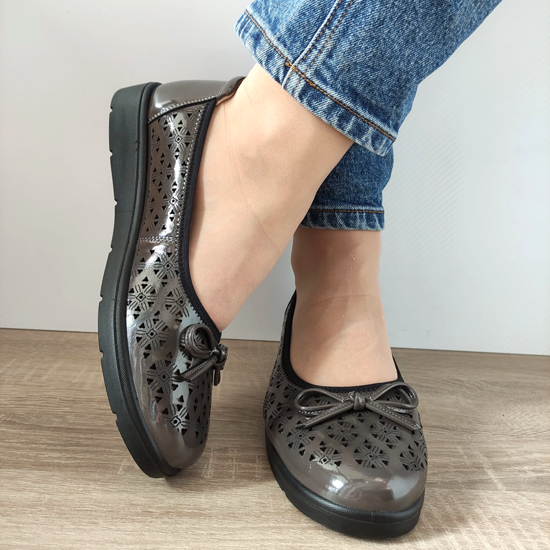 PANTOFI PERFORATI DAMA FORMAZIONE 33193 GREY - imagine 3
