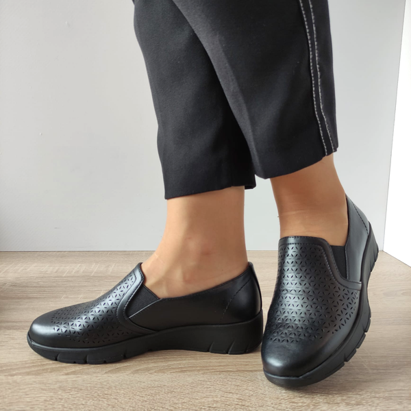 PANTOFI CASUAL PERFORATI DAMA JANA 24665-42 NEGRI - imagine 3