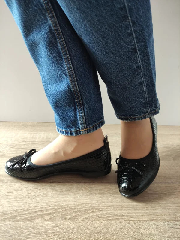 PANTOFI CASUAL PERFORATI DAMA KARISMA 60005A 01-O NEGRI CROCO - imagine 2