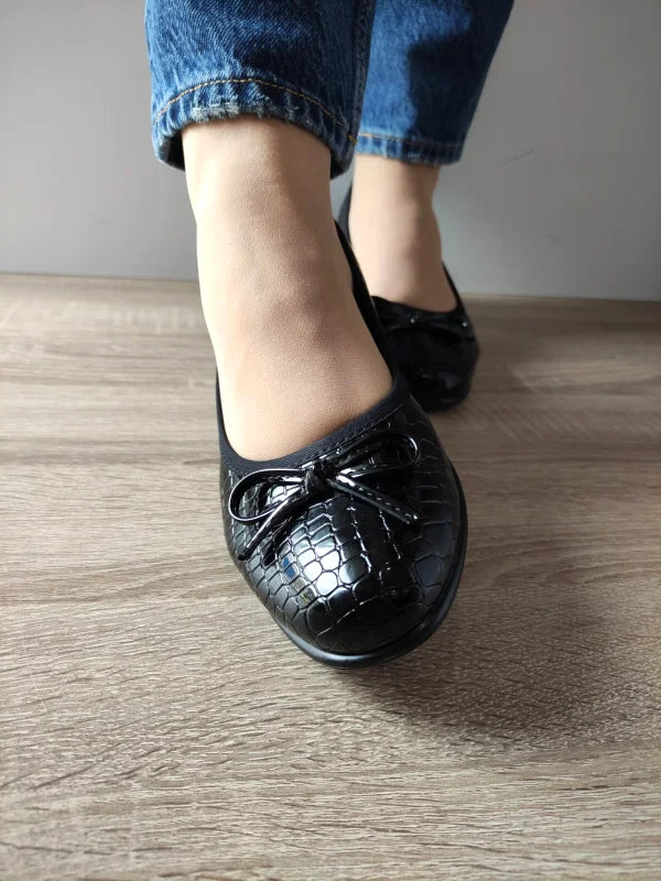 PANTOFI CASUAL PERFORATI DAMA KARISMA 60005A 01-O NEGRI CROCO - imagine 3